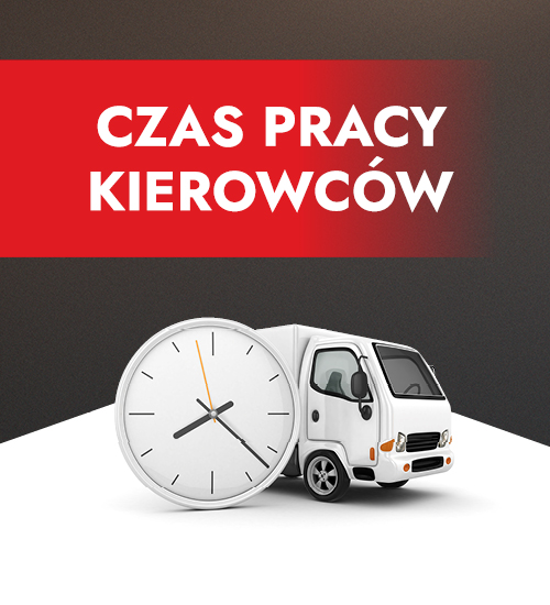 Nagłówek z napisem czas pracy kierowców